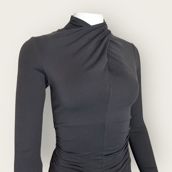 NWT | Susana Mónaco | Crisscross Mock Long Sleeve Dress | Onyx | Small - Picture 15 of 15